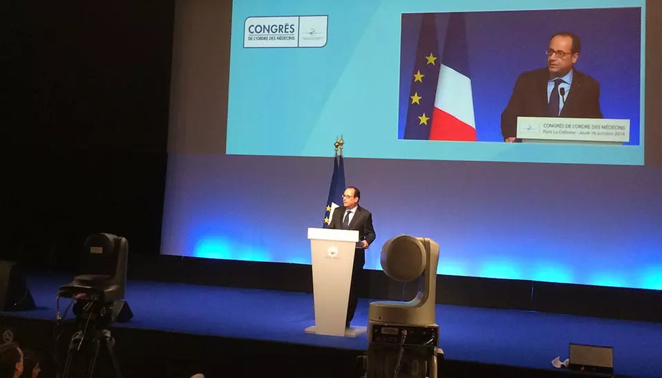 François Hollande au congrès des médecins au Cnit 2014